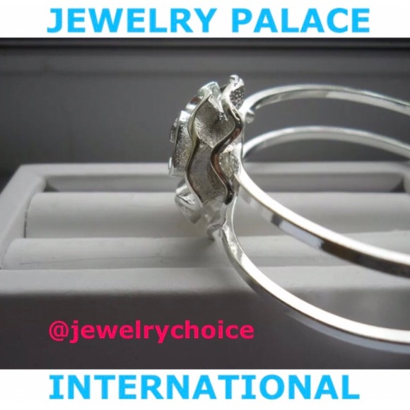 925 Stamped Silver Open & Close Rose Cuff Bangles. - Picture 6 of 6